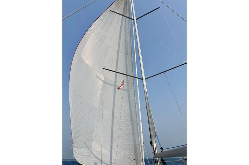  Yacht Photos Pics Sailing yacht Beneteau Oceanis 35.1 (2019) with full sails against clear blue sky.