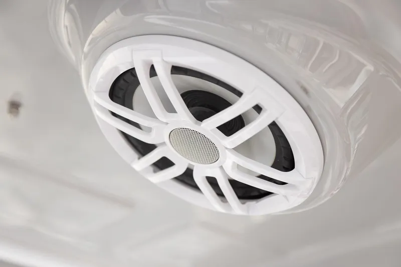  Yacht Photos Pics White speaker grille of Solara S-310 CW, 2025 model, close-up view.