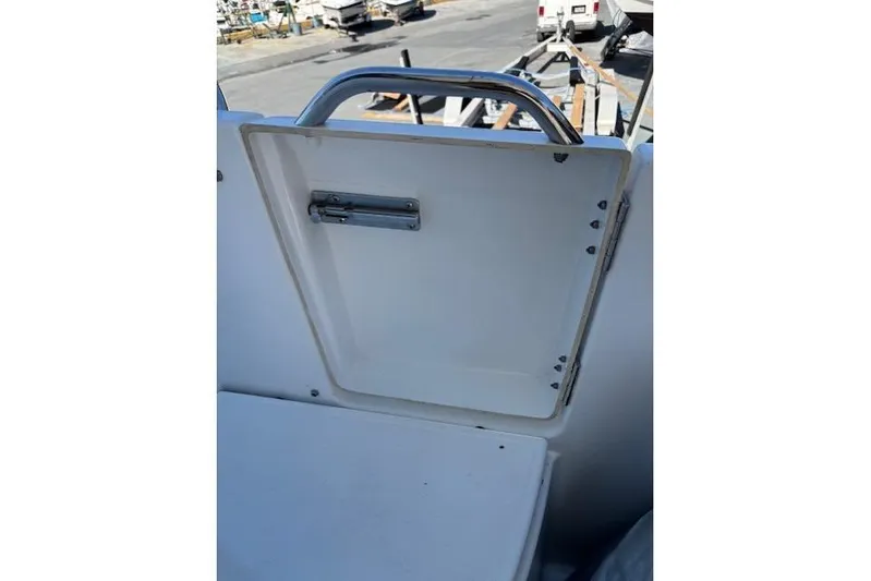  Yacht Photos Pics 2021 Jeanneau NC Sport 895 boat hatch with stainless steel handle.