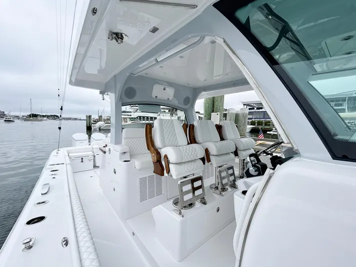  Yacht Photos Pics 2025 HCB 48 Campeon luxury boat interior with plush seating and modern design.