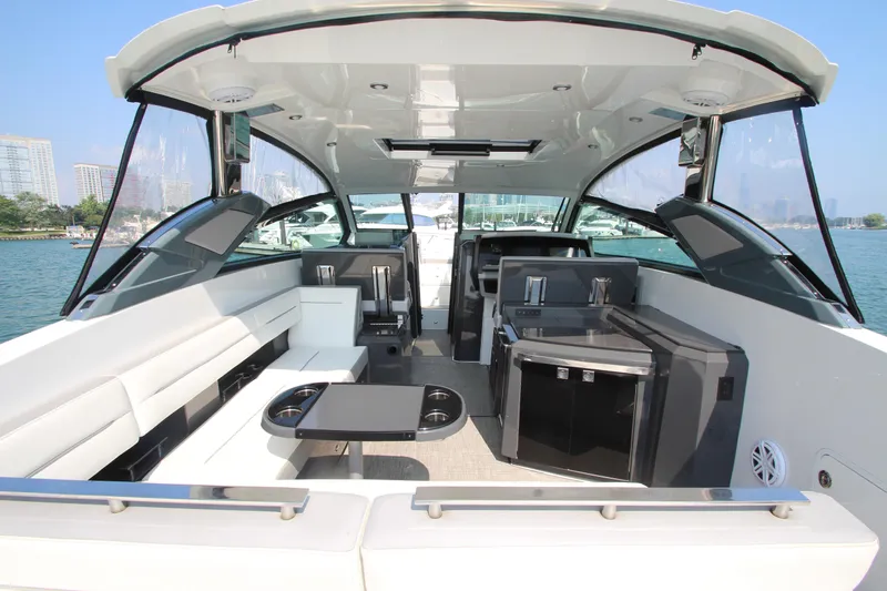  Yacht Photos Pics Luxurious 2018 Cobalt A36 yacht interior with spacious seating and modern amenities.
