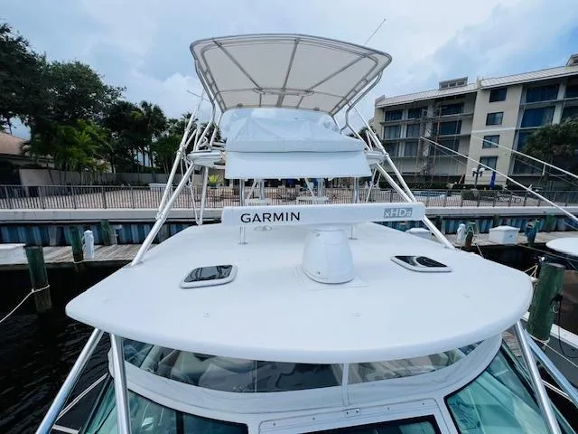  Yacht Photos Pics 2003 Tiara Yachts 3800 Open with Garmin radar, docked at marina.