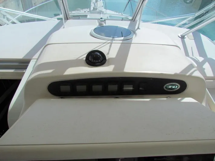  Yacht Photos Pics Control panel of 2008 Grady-White Express 360 boat, featuring navigation instruments.