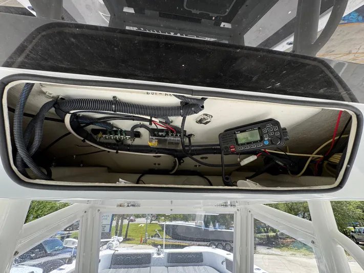  Yacht Photos Pics Interior view of 2022 Twin Vee 340 GFX CC boat's electronic compartment.
