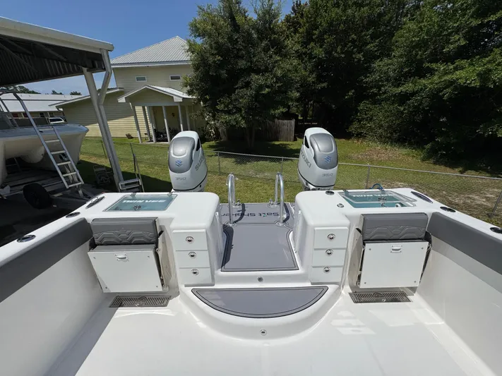  Yacht Photos Pics 2022 Twin Vee 340 GFX CC boat with dual engines and spacious deck layout.