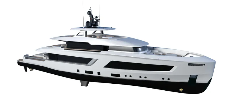 Yacht Photos Pics Futuristic 2027 TUREDDI ERA 45 yacht with sleek design and modern features.