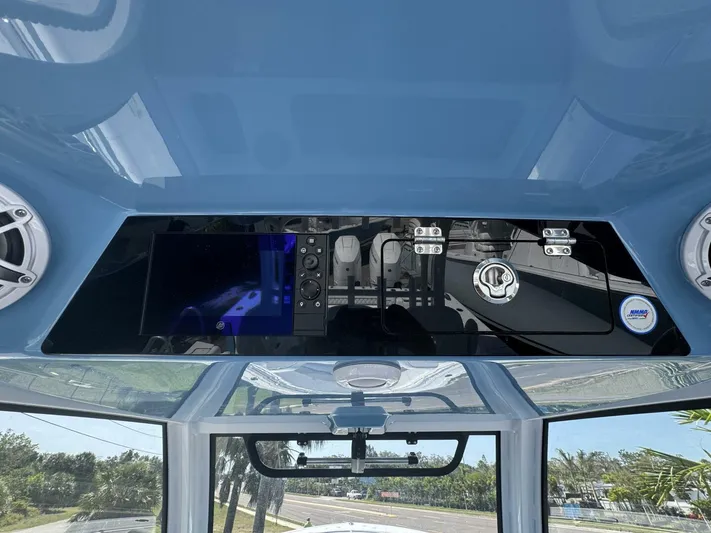  Yacht Photos Pics 2025 Sportsman 352 Open boat dashboard with modern controls and sleek design.
