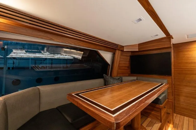 Boujie Yacht Photos Pics 2025 82 Viking Convertible Boujie Dinette