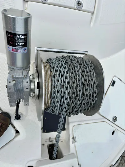  Yacht Photos Pics Anchor windlass on 2022 Cutwater C32 Northwest Edition boat.