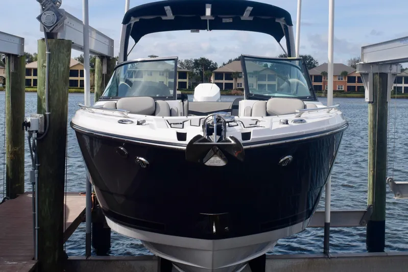  Yacht Photos Pics 2025 Monterey 275SS Super Sport boat docked on a sunny day.