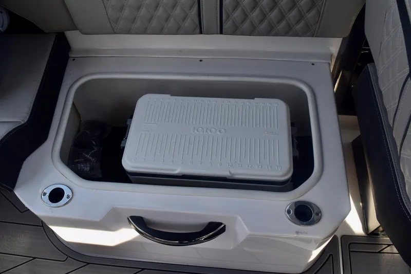  Yacht Photos Pics Storage compartment with cooler in 2025 Monterey 275SS Super Sport boat.