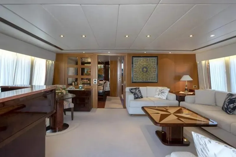  Yacht Photos Pics Luxurious interior of 2017 Codecasa Falco 24 yacht with elegant furnishings and decor.