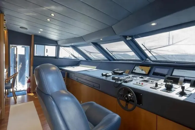  Yacht Photos Pics Luxurious 2017 Codecasa Falco 24 yacht interior with modern helm and navigation controls.