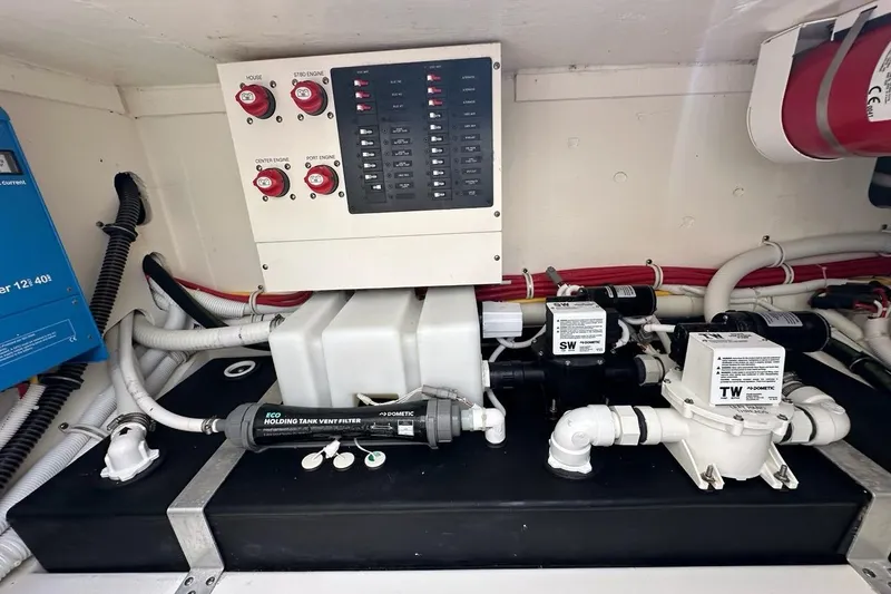 Carry On Yacht Photos Pics Electrical and plumbing system of 2021 Tiara Sport 43 LS boat.