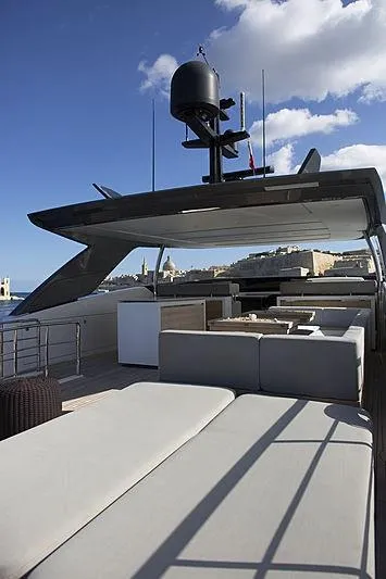  Yacht Photos Pics Luxurious 2013 Sanlorenzo SL94 yacht deck with modern seating and sleek design.