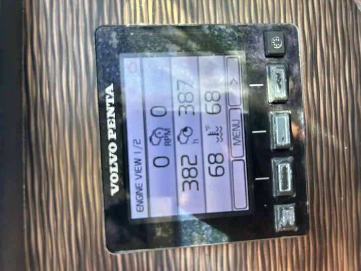  Yacht Photos Pics Volvo Penta engine display on 2017 Four Winns H350 boat dashboard.