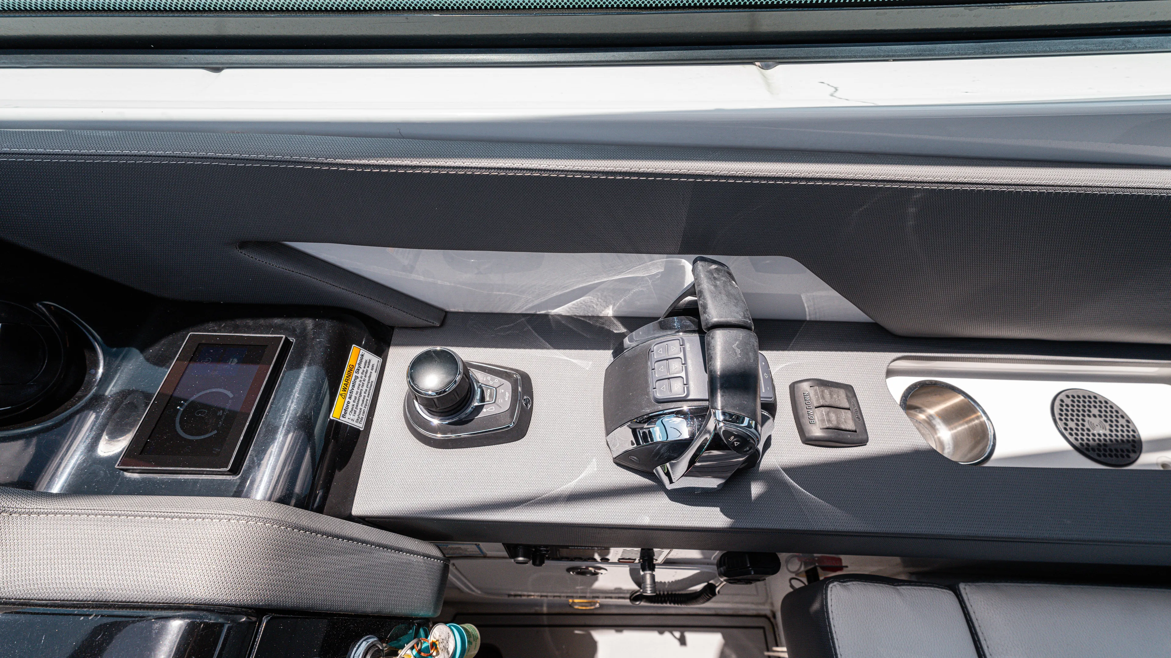  Yacht Photos Pics 2020 Cruisers Yachts 38 GLS OB helm controls with joystick and throttle.