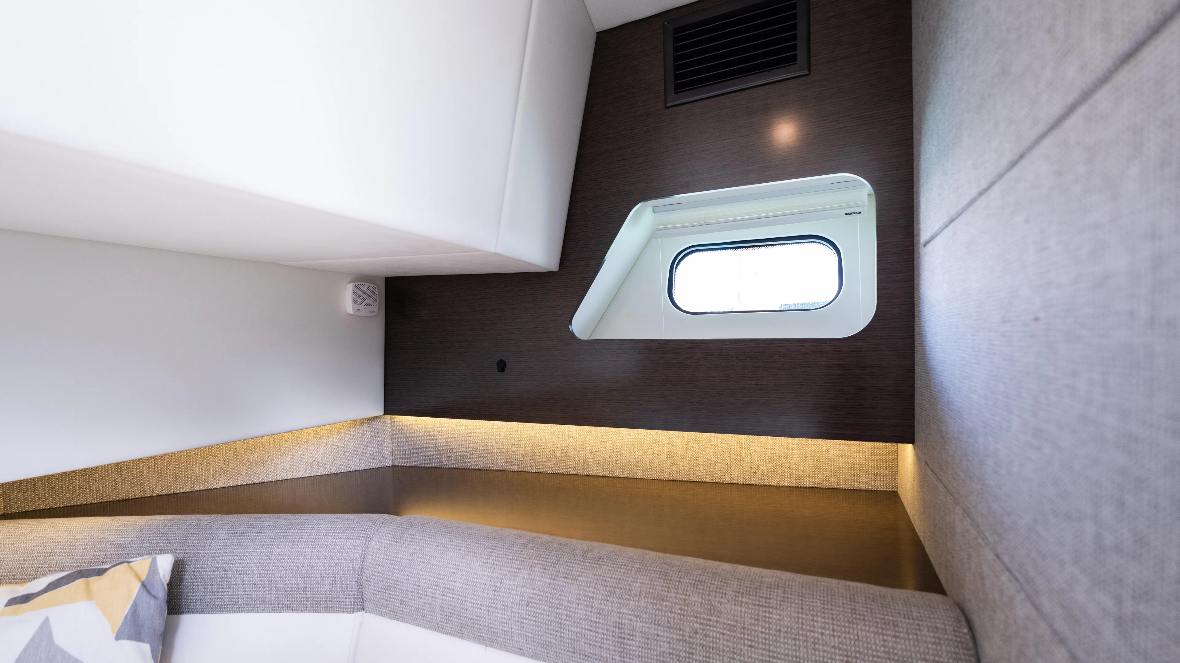  Yacht Photos Pics Interior cabin of 2020 Cruisers Yachts 38 GLS OB with modern design and window view.