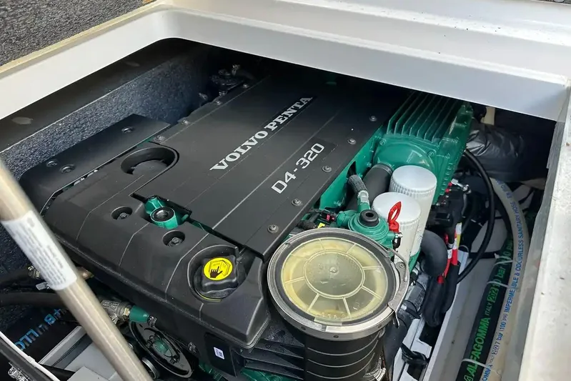 Bertie Yacht Photos Pics Volvo Penta D4-320 engine in 2024 Nimbus 405 Coupé boat.