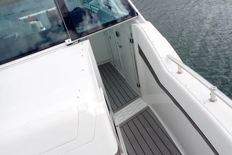  Yacht Photos Pics 2022 Formula 380 Super Sport Crossover OB boat deck with sleek design and water view.