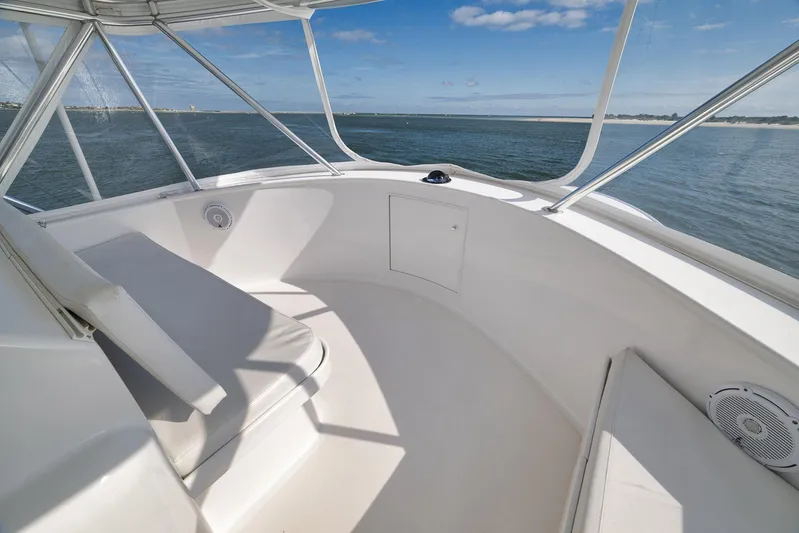 Decoy Yacht Photos Pics 2002 Paul Mann 60 Custom Carolina yacht interior with ocean view and seating area.