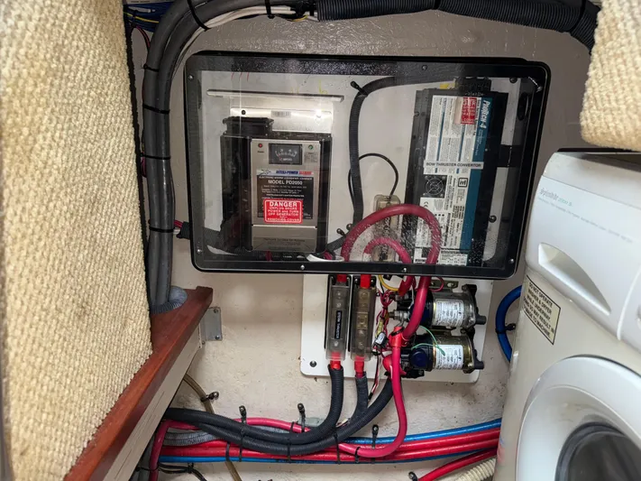  Yacht Photos Pics Electrical panel and components inside a 2006 Sea Ray 40 Motor Yacht.