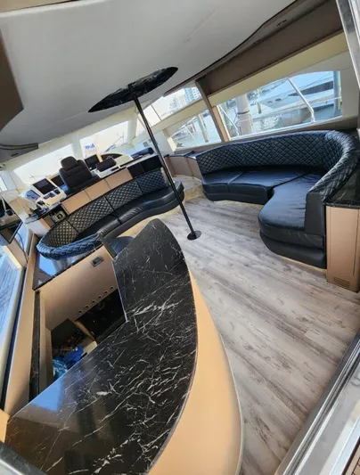  Yacht Photos Pics Luxurious interior of a 1997 Azimut 54 yacht with elegant seating and modern design.