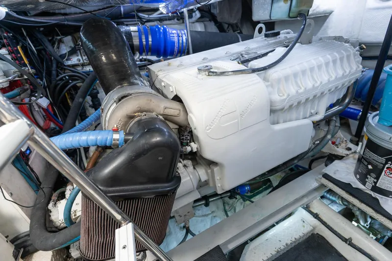  Yacht Photos Pics Engine room of a 2005 Formula 48 Yacht with Cummins Marine engine.