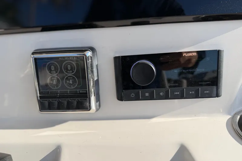  Yacht Photos Pics Control panel of 2022 Sea Fox 288 Commander boat with digital displays.