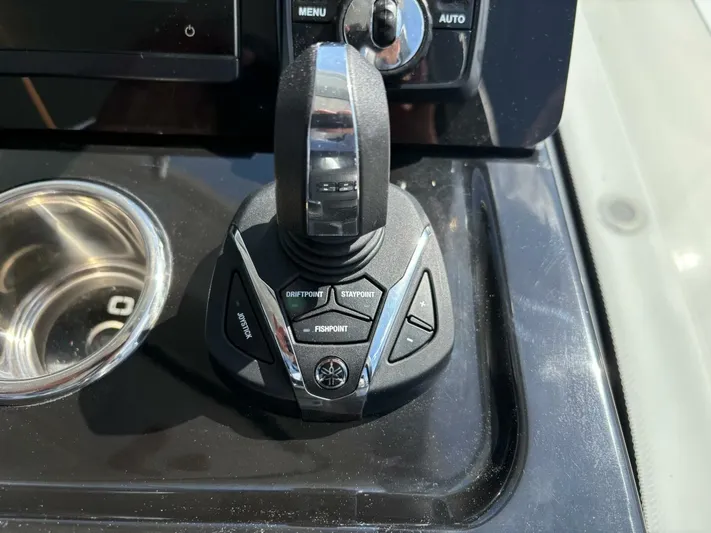  Yacht Photos Pics Joystick control panel on 2025 Jeanneau 1295 FLY yacht dashboard.