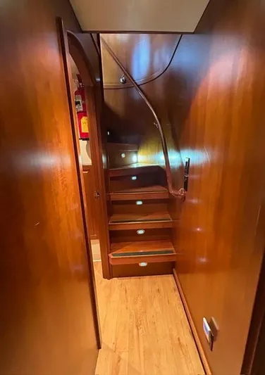 Ocean Pearl Yacht Photos Pics stairs to crew quarters