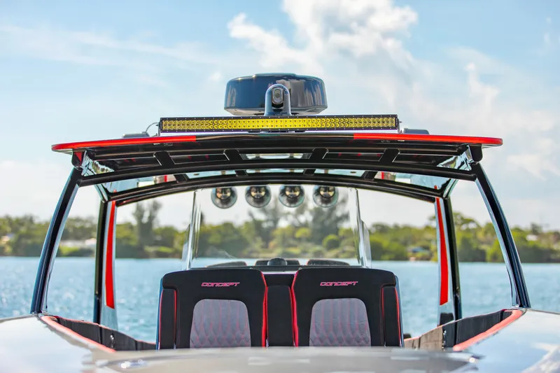  Yacht Photos Pics 2021 Concept 44' Open Deck boat with sleek design and modern features on a sunny day.