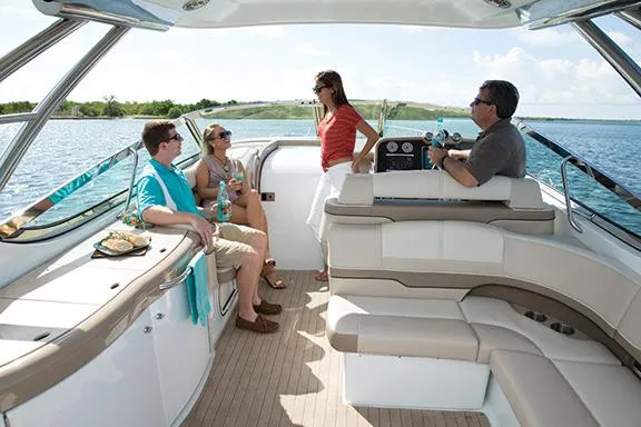Wet Benefits Yacht Photos Pics Manufacturer Provided Image: People enjoying a day on a 2015 Formula 370 Super Sport boat.