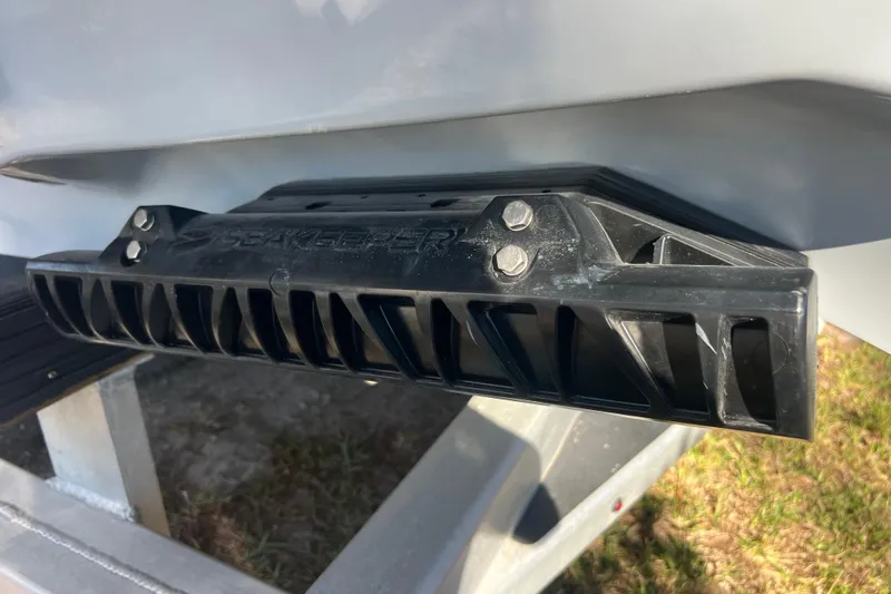  Yacht Photos Pics 2026 Contender 29 Bay boat with Seakeeper stabilizer detail.