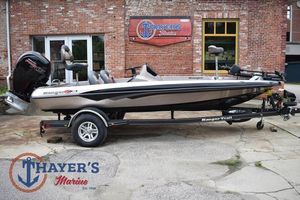 2025 Ranger Z185 boat on trailer at Thayer's Marine dealership.