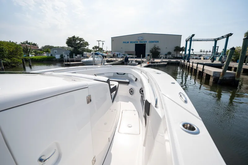 Yacht Photos Pics 2024 Blackfin 400 CC boat docked at Palm Beach Yacht Center.