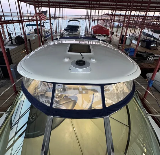 Lucky 9 Yacht Photos Pics 2007 Sea Ray 38 Sundancer docked in a marina with other boats.