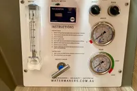 Water Makers Australia control panel on Nautitech 40 Open, 2022 model, featuring gauges and instructions.