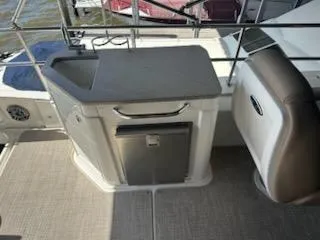  Yacht Photos Pics Outdoor kitchenette on 2017 Sea Ray Fly 460 yacht with sink and storage.