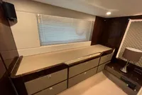 Interior of 2020 Fairline Targa 48 Open yacht with sleek cabinetry and modern design.