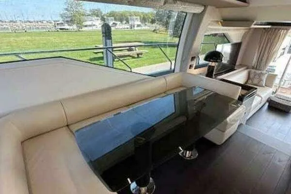  Yacht Photos Pics Luxurious interior of 2020 Azimut 66 yacht with elegant seating and modern design.