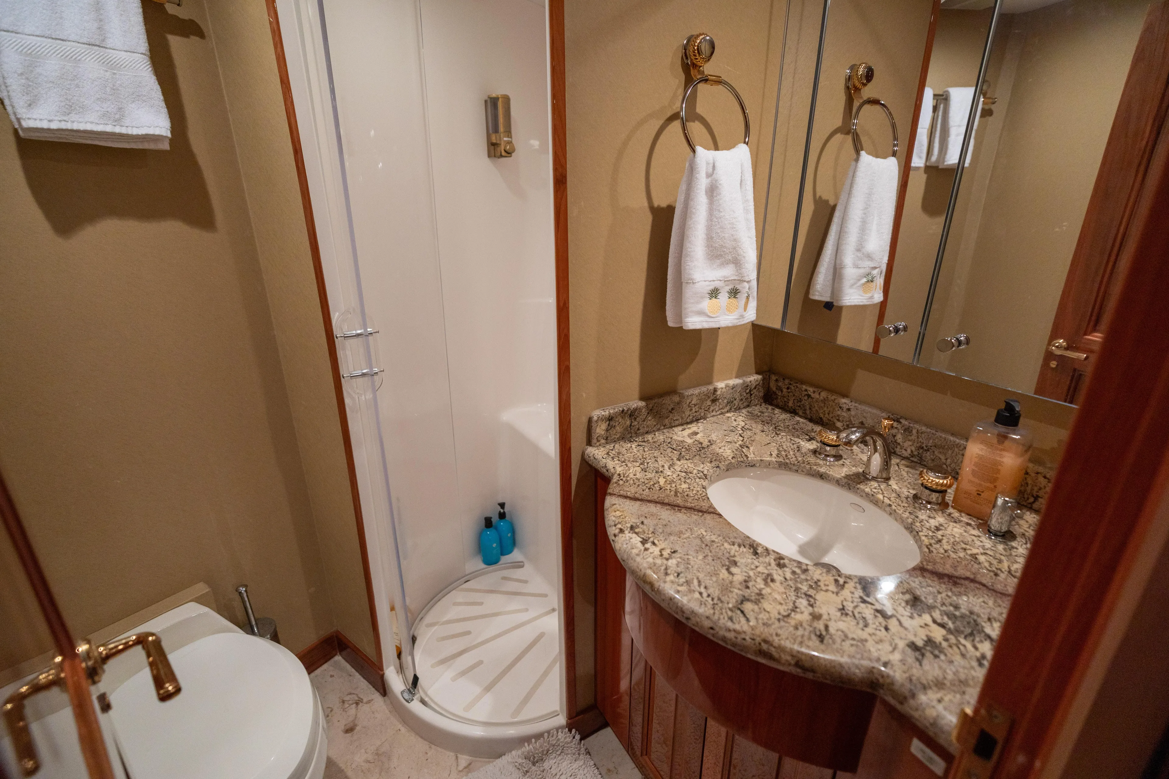 Annalize Yacht Photos Pics 2005 Hatteras 68 Convertible- Guest Head 2