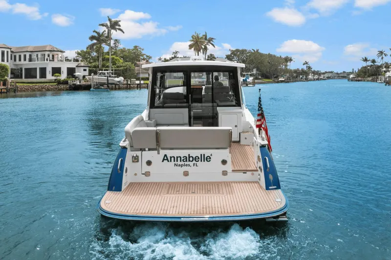 Annabelle IV Yacht Photos Pics 2024 MJM 42 yacht "Annabelle" cruising in a scenic canal, Naples, FL.