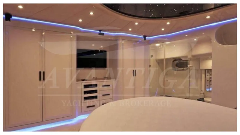  Yacht Photos Pics Luxurious 2014 Catamaran Power Catamaran interior with modern lighting and sleek design.