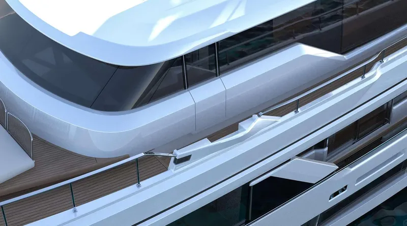  Yacht Photos Pics Luxurious 2023 Custom Line Navetta 30 yacht with sleek design and modern features.