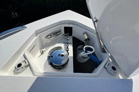  Yacht Photos Pics 2020 Intrepid 375 Nomad SE anchor locker with chain and rope storage.