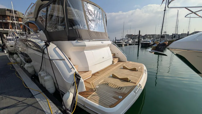  Yacht Photos Pics Luxury Princess V50 yacht docked at marina, 2021 model.