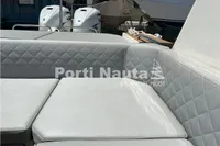 Capelli Tempest 40 (2020) boat with luxurious quilted seating and dual outboard motors.