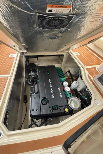  Yacht Photos Pics 2021 Ranger Tugs R-31 CB engine compartment with Volvo Penta engine.