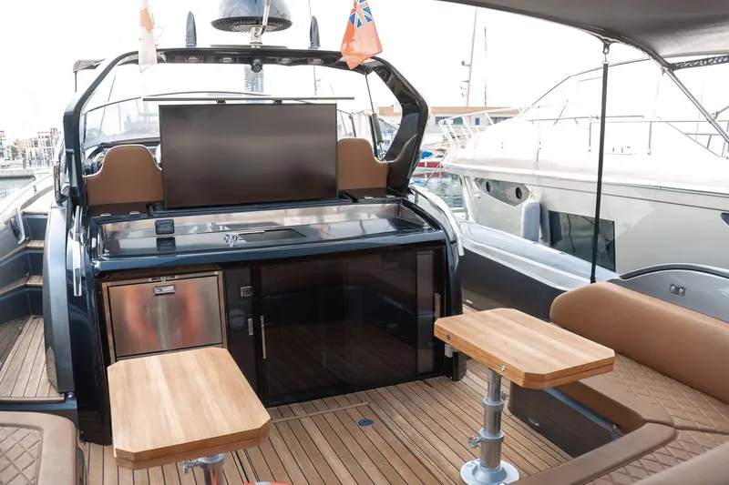 Aquaholic Yacht Photos Pics Luxurious 2017 Sacs Marine Sacs Strider 18 yacht interior with modern amenities and elegant design.